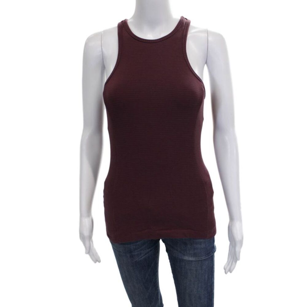Outdoor Voices Womens Striped Racerback Layered Tank Top Red Size S